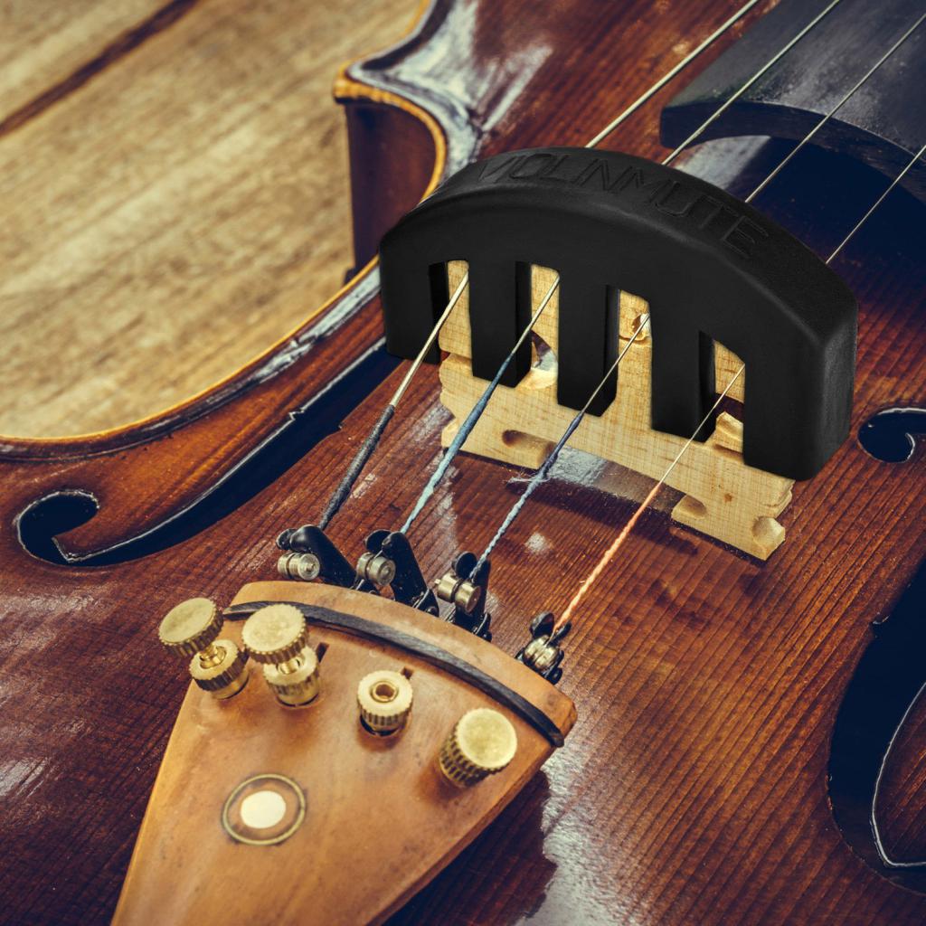 Violin Parts Shoulder Rest+Rubber Practice Mute+4 Strings for 3/4 4/4 Violins