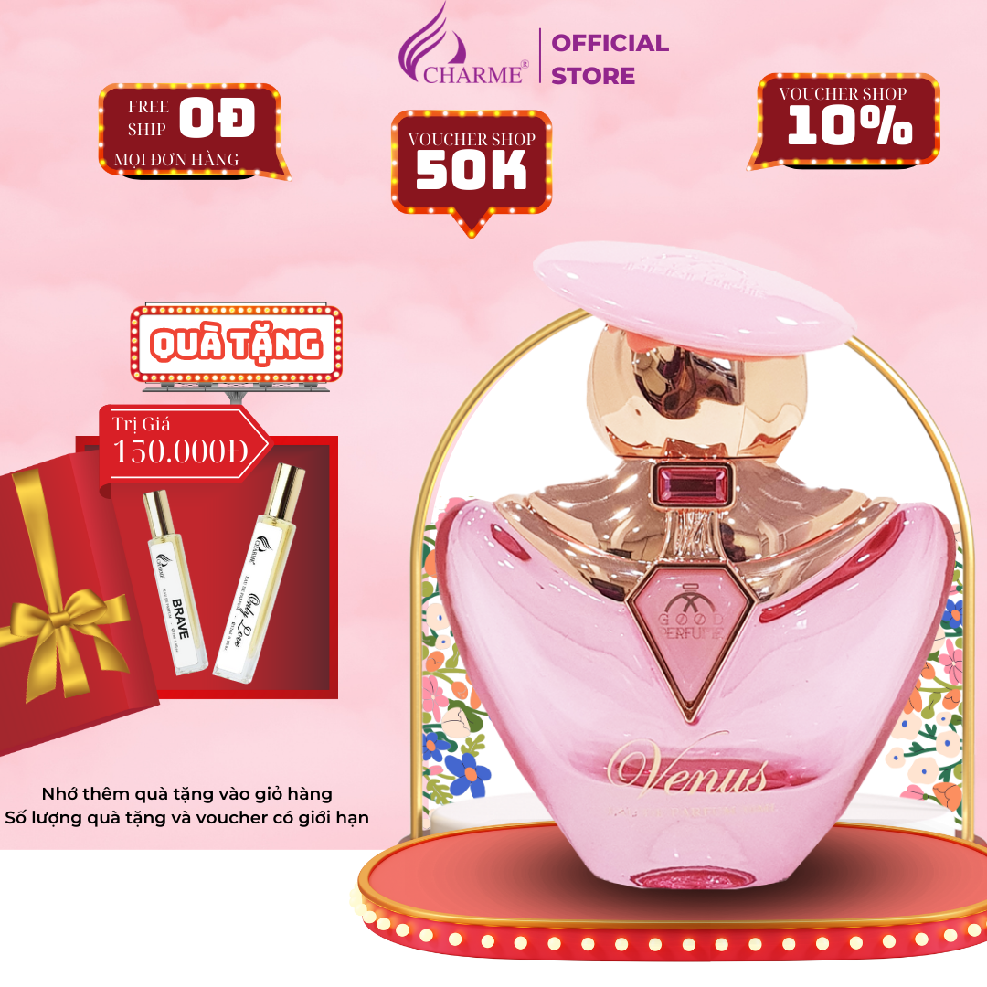 Nước hoa nữ cao cấp, Charme Venus, hương nước hoa lưu hương lâu, cho nàng thêm tự tin tựa một nữ thần, 50ml