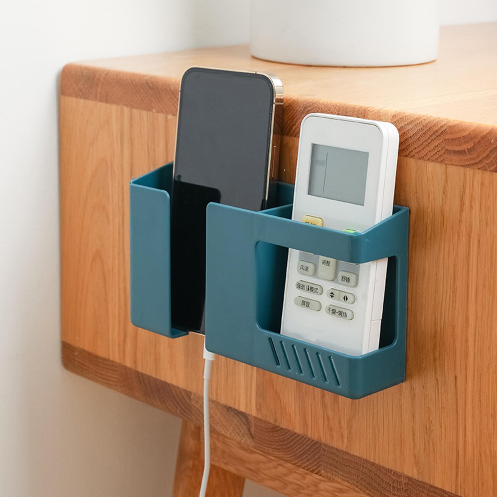 Double Layer Wall Mounted Organizer Box Bedside Mobile Phone Charging Stand Holder for Bedside