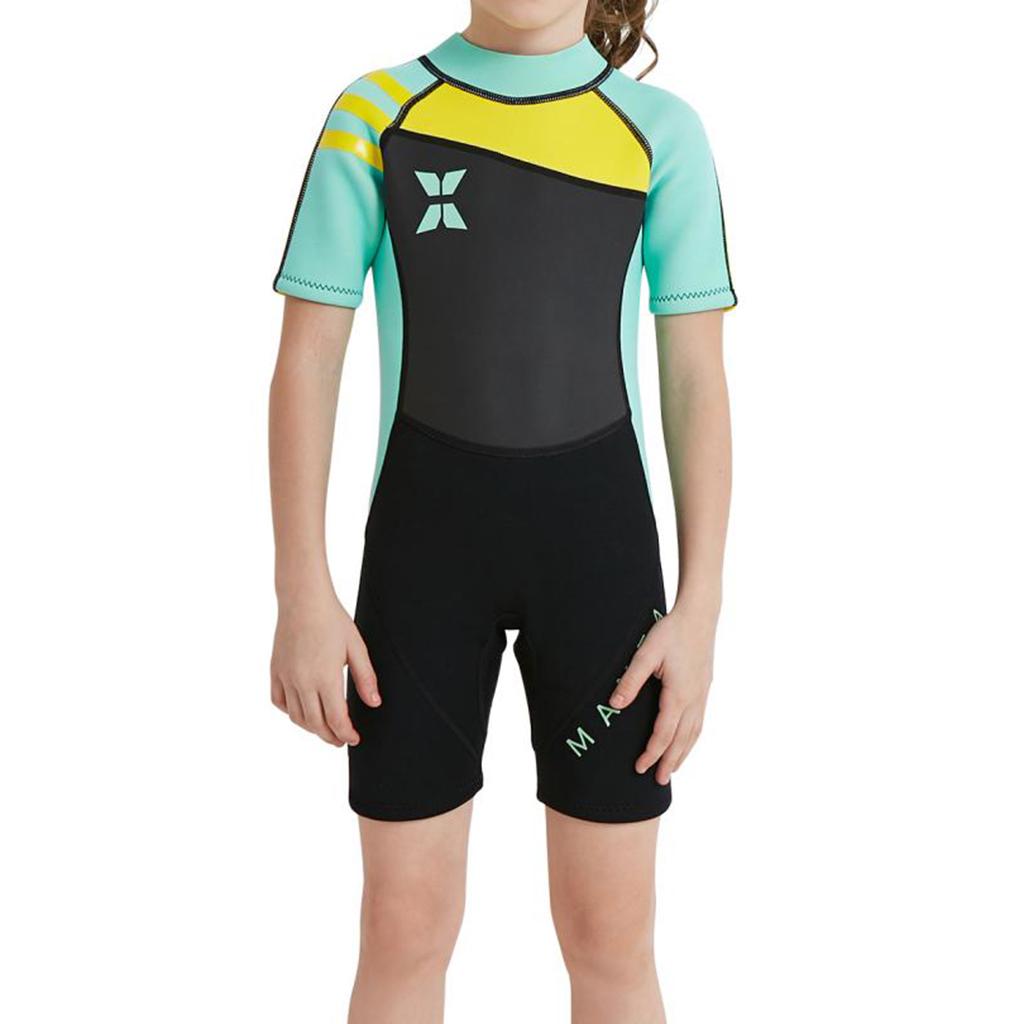 Kids Wetsuit,2.5mm Neoprene Thermal Swimsuit,Short Sleeve Kids Wet Suits for Swimming Scuba Diving,Full Wetsuit for Girls Boys
