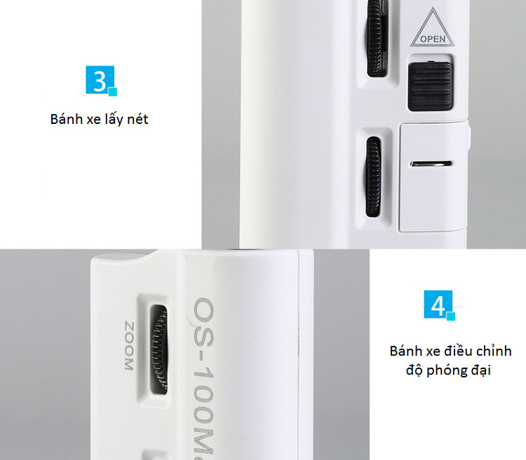 Kính lúp kẹp điện thoại có đèn led trợ sáng cao cấp -