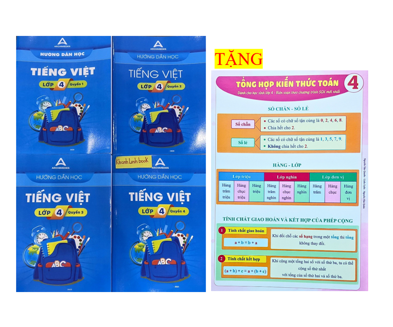 Sách - Combo 4 cuốn Hướng dẫn học tiếng việt lớp 4