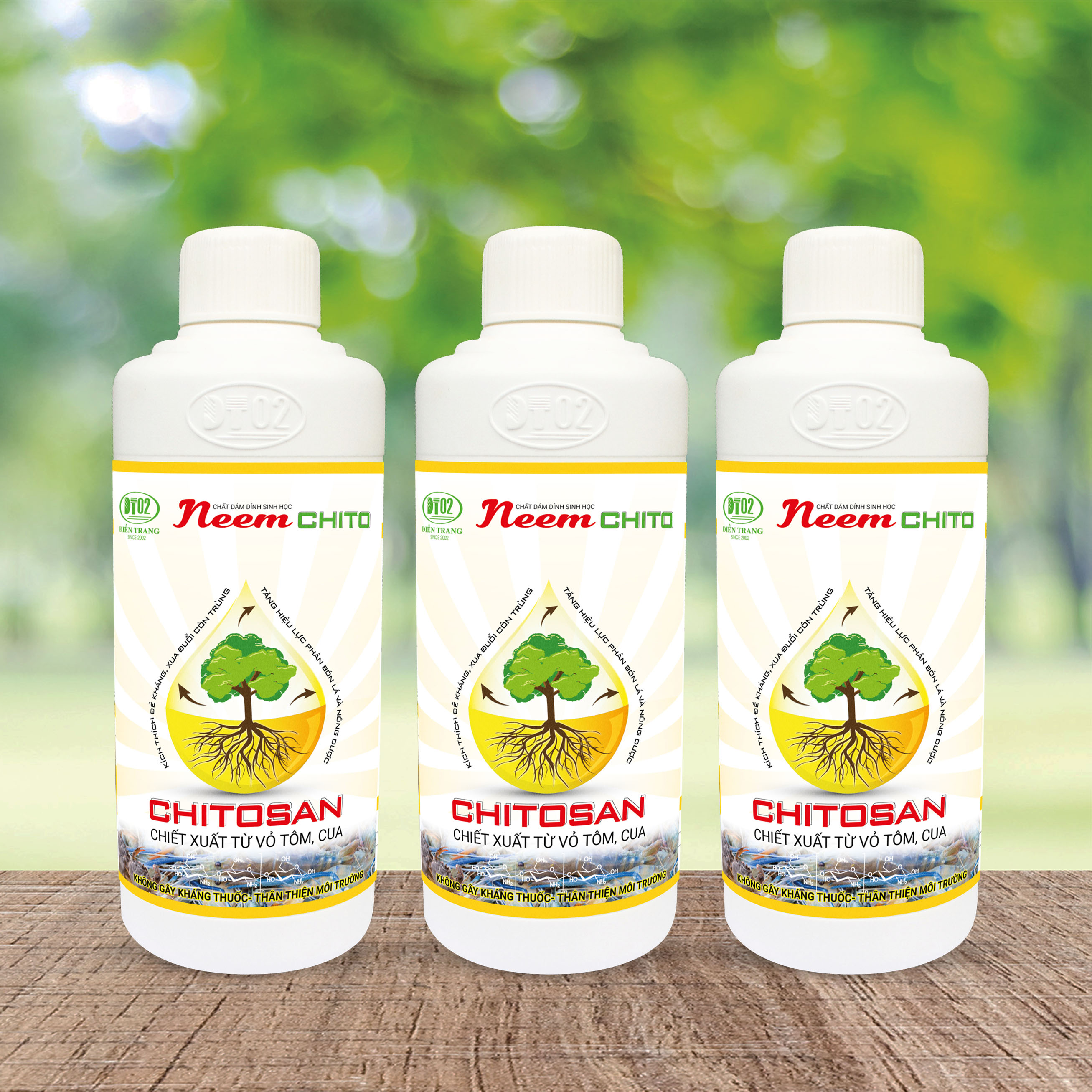 Combo 3 chai NEEM CHITO 500ml - Bám dính sinh học - Siêu tiết kiệm