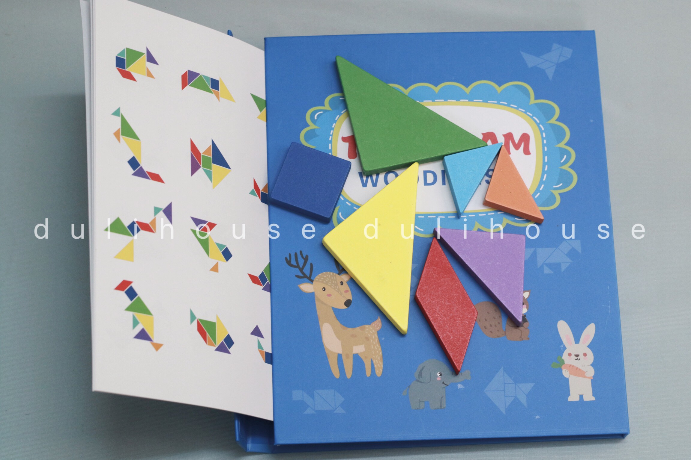 Đồ chơi gỗ Bộ Tangram 7 mảnh nam châm