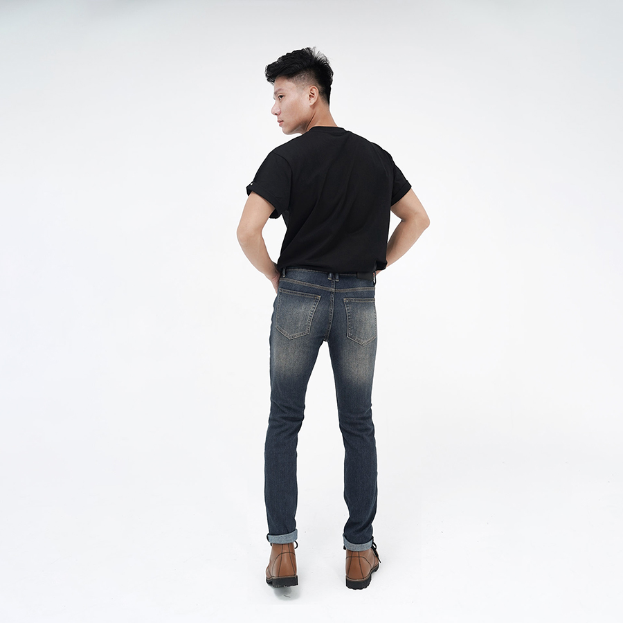 Quần Jeans Nam Cao Cấp HUNTER X-RAYS Form Slimfit Thun Màu Xanh Căn Bản D28