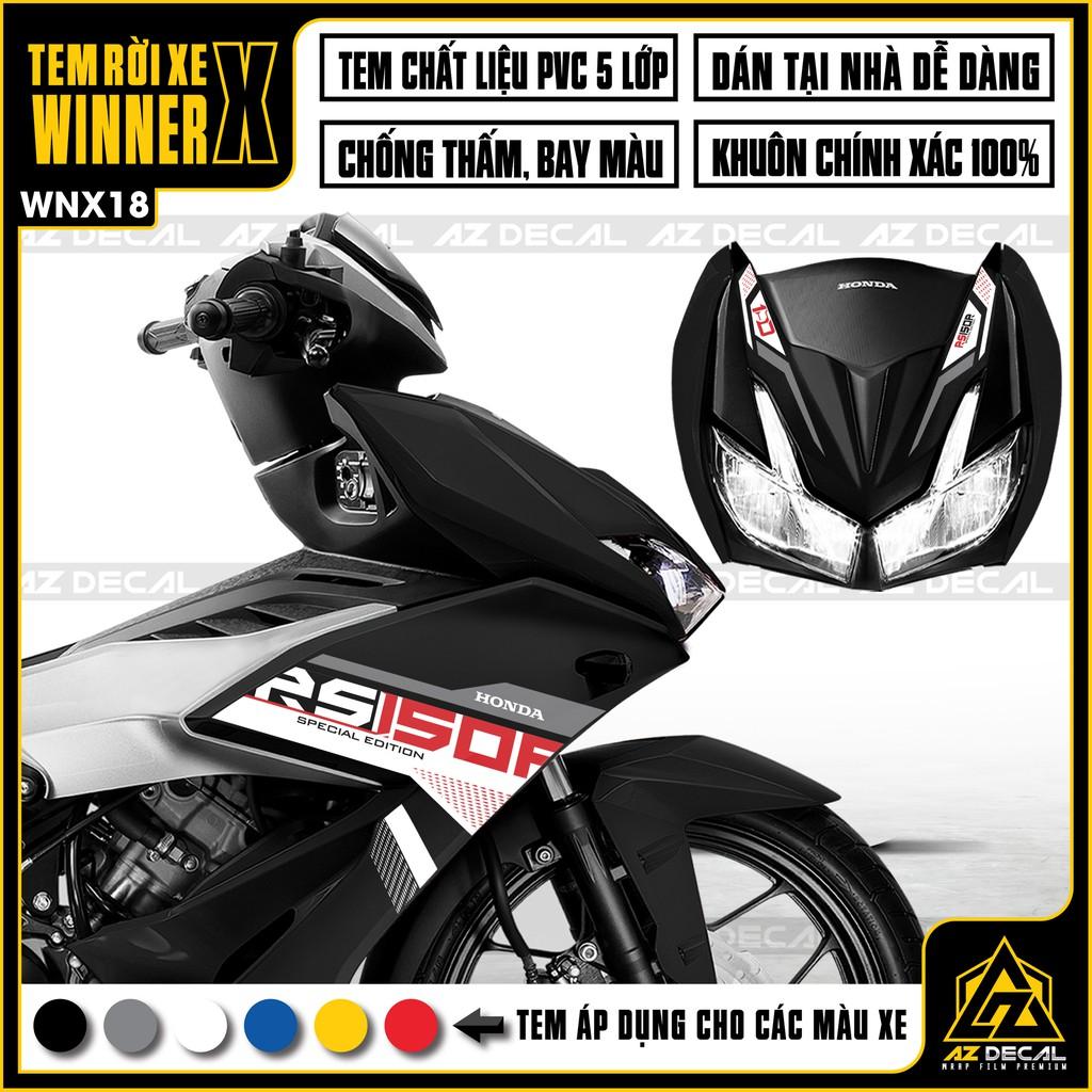 Tem Rời Xe Winner X Mẫu RS150R Cá Tính | WNX18 | Decal Chế Xe Máy Chất Liệu PVC Cao Cấp