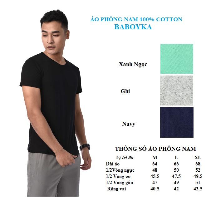 Áo Phông Nam Chất COTTON Logo BABOYKA Thêu Tay Cách Điệu 