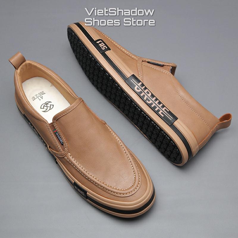 Slip on, giày lười nam thương hiệu Shanbu - Chất liệu da PU, đế cao su 5 màu tuyệt đẹp - Mã SP 22807