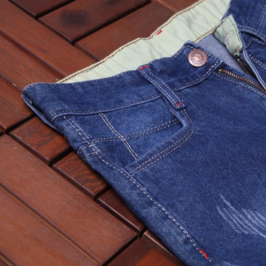 Quần short jean nam xanh cào xước GN37 Gấu Nâu