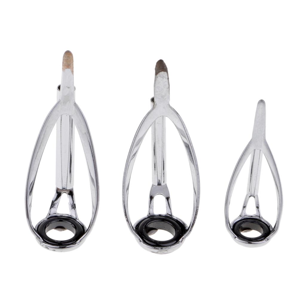 5pcs Fishing Rod Tip Tops Repair Kit SIC Ring Spinning Rod Guides Tips Kit