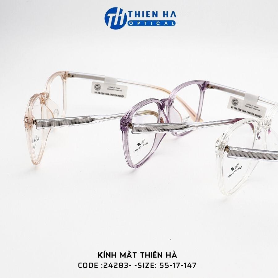 Gọng kính vuông nam nữ Kính Mắt Thiên Hà chất liệu nhựa dẻo nhẹ càng kính cốt thép chắc chắn, unisex dễ đeo Shanhe 24283