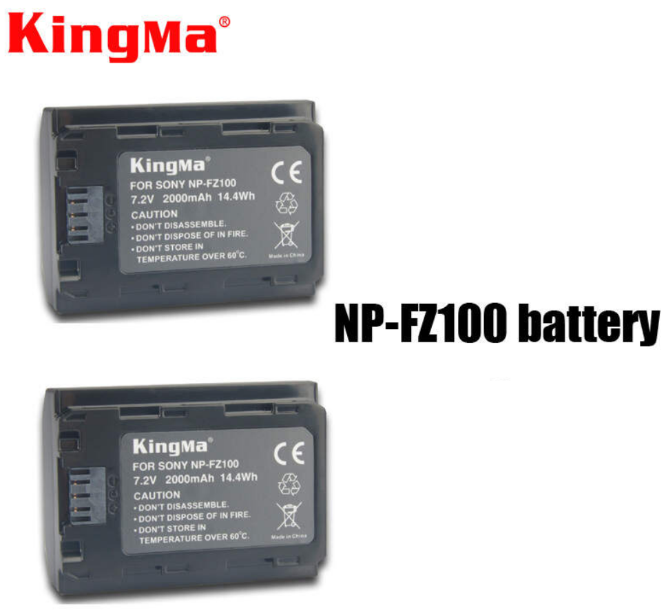 Bộ 2 pin sạc và đốc sạc đôi KingMa NP-FZ100 cho Sony A9 A7III A7RIII - Hàng chính hãng