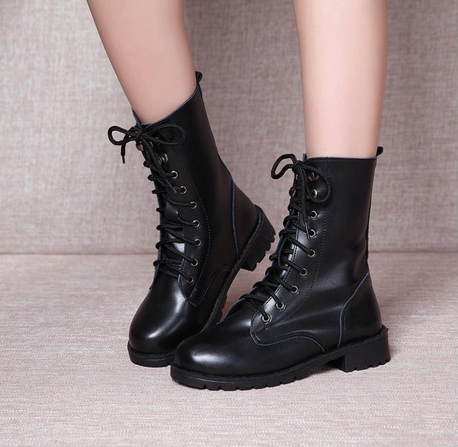 Giày boot nữ cao cổ phong cách ulzzang đế cao 2cm B140