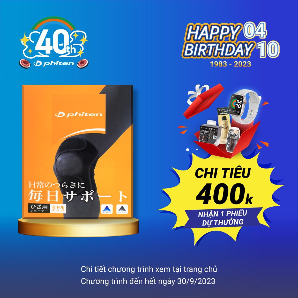 Đai Bảo Vệ Và Hỗ Trợ Chấn Thương Gối Phiten -AP165003/AP165004/AP165005