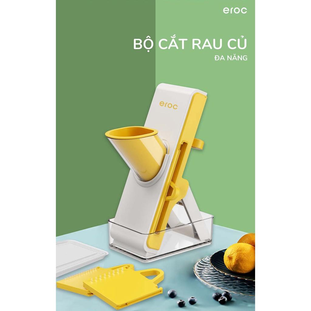 Máy Cắt Rau Củ Kèm Bộ Lưỡi Cắt Đa Năng Eroc VEGETALBE SLICER V-KT-VC01 - Hàng Chính Hãng