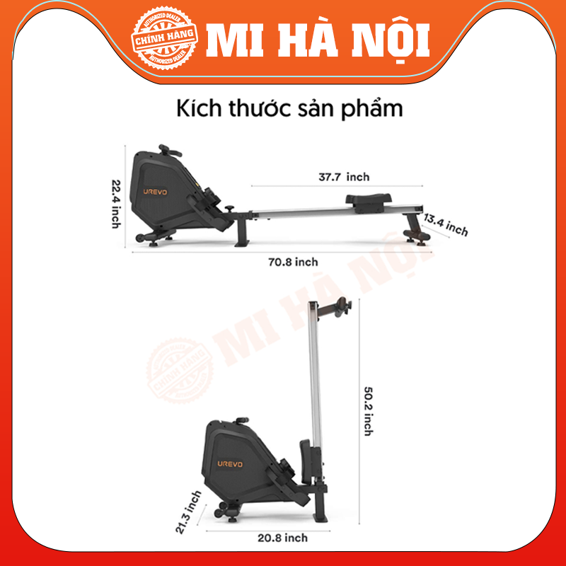 Máy chèo thuyền tập xô Xiaomi Urevo folding rower Hàng chính hãng