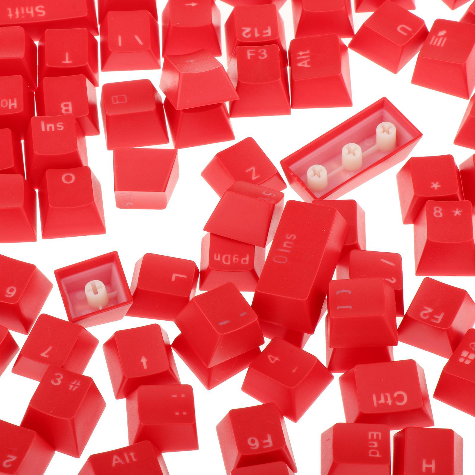 2 Pieces 108 Keys Translucent Keycaps for Mechanical Keyboard Red + White