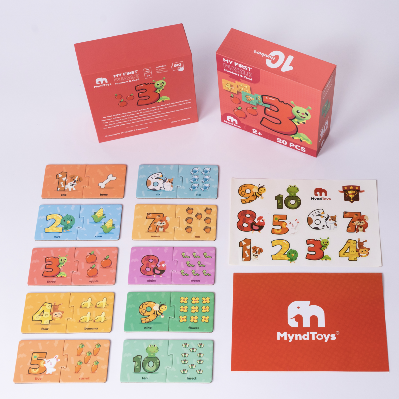 Đồ Chơi Xếp Hình MyndToys My First Puzzle - Numbers &amp; Food Dành Cho Các Bé Trên 2 Tuổi