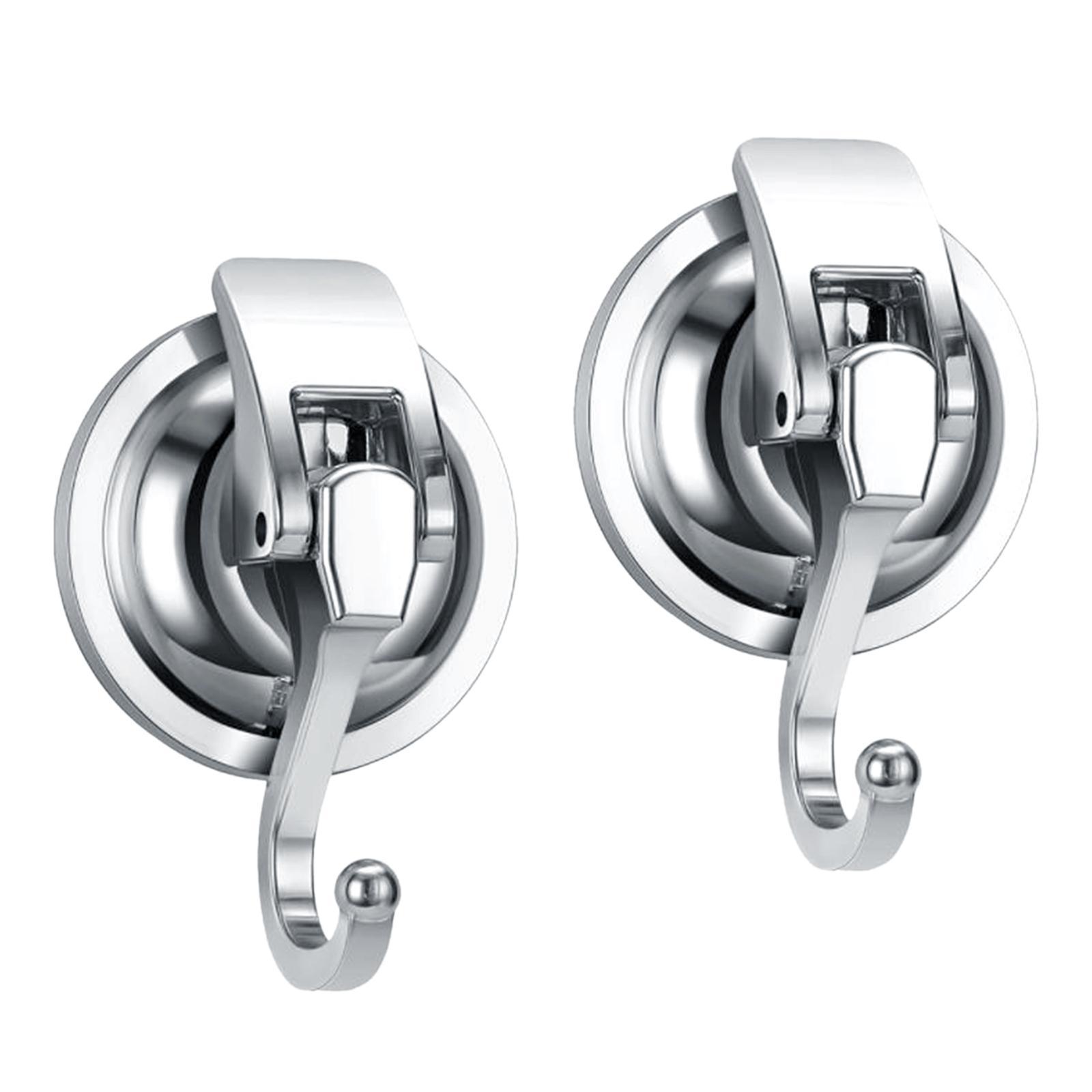 2 Pieces Suction Cup Hooks Easy to Instal No Drilling for Bathroom Towel