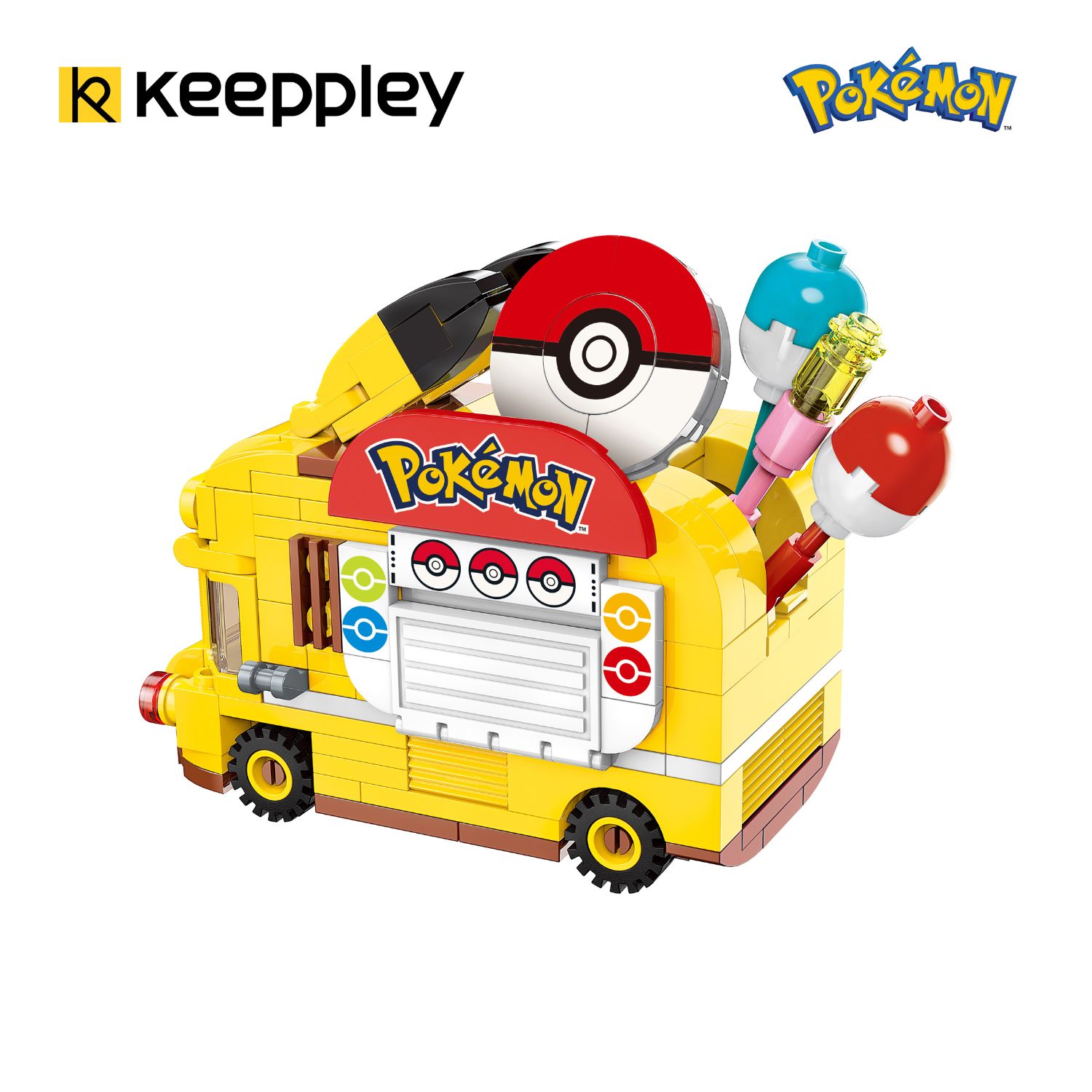 Đồ Chơi Lắp Ráp KEEPPLEY Pokemon - Pikachu Poké Ball Car K20214 Building Block - Herbie Toys