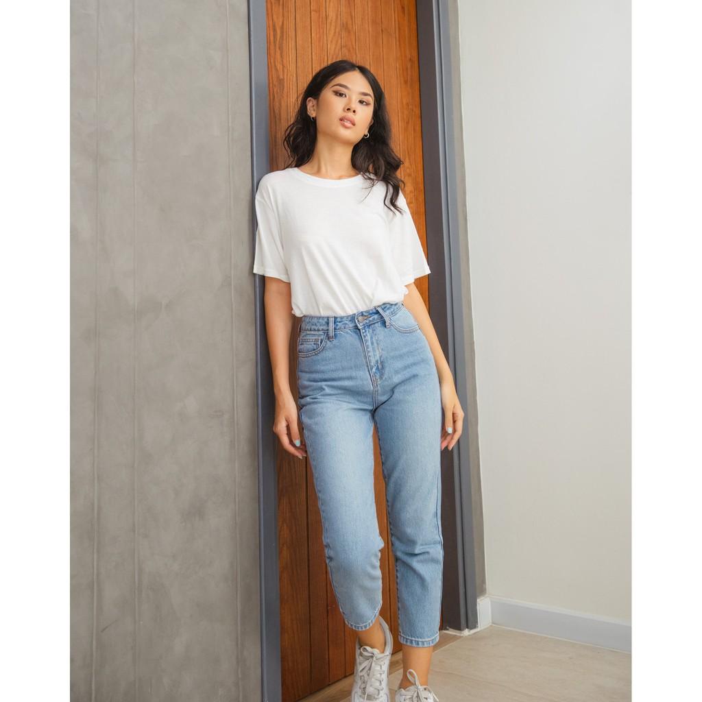 Quần Mom Fit Jeans - Windy Blue