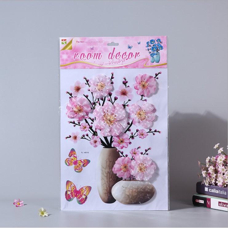 Tranh Decal 3D Hoa Nổi Dán Tường , Tranh Hình Hoa