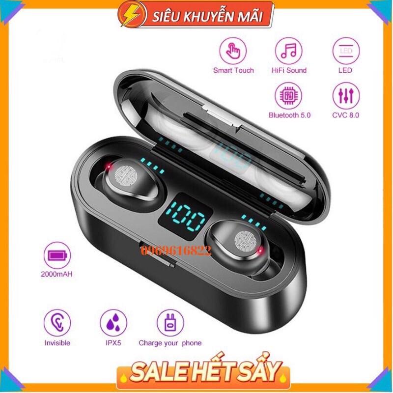 Tai nghe true wireless AMOI F9 | bản QUỐC TẾ | nút cảm ứng Bluetooth 5.0| Pin 280 giờ PB 2021 5.0