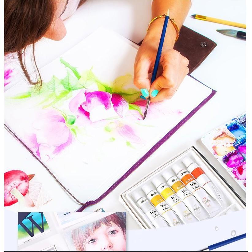 Màu nước dạng tuýp 12ml 12/18/24/36 màu Watercolor cao cấp cho học sinh