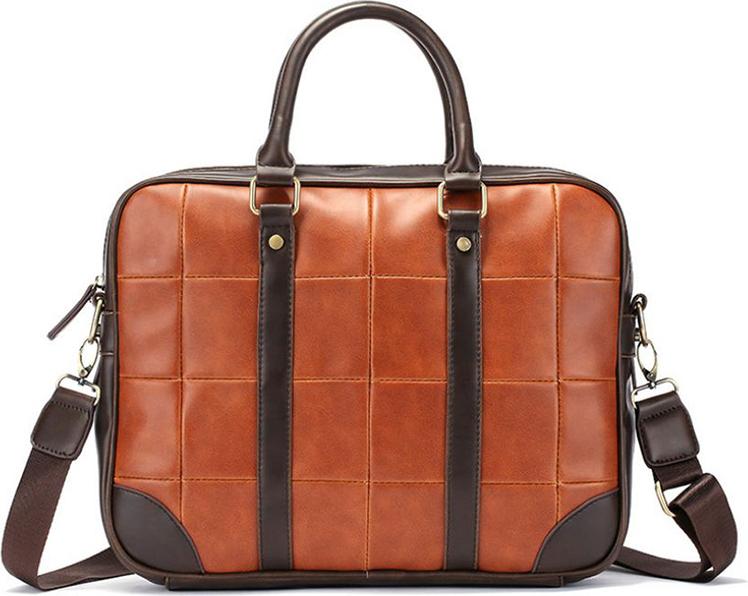 Men's Business Tote Laptop Briefcase Crazy horse leather