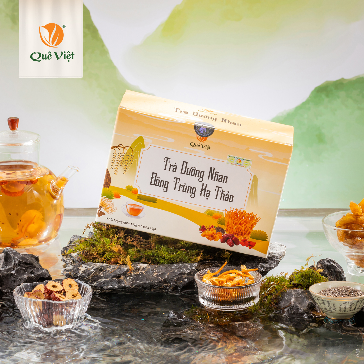 Trà dưỡng nhan đông trùng hạ thảo - Hộp 150g (10g x 15 túi)