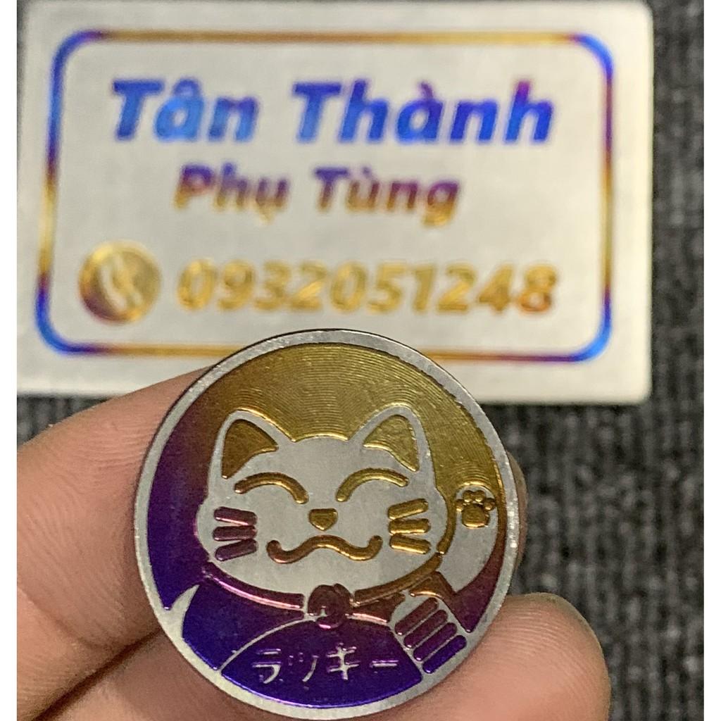 TEM TITAN hình con mèo may mắn titan