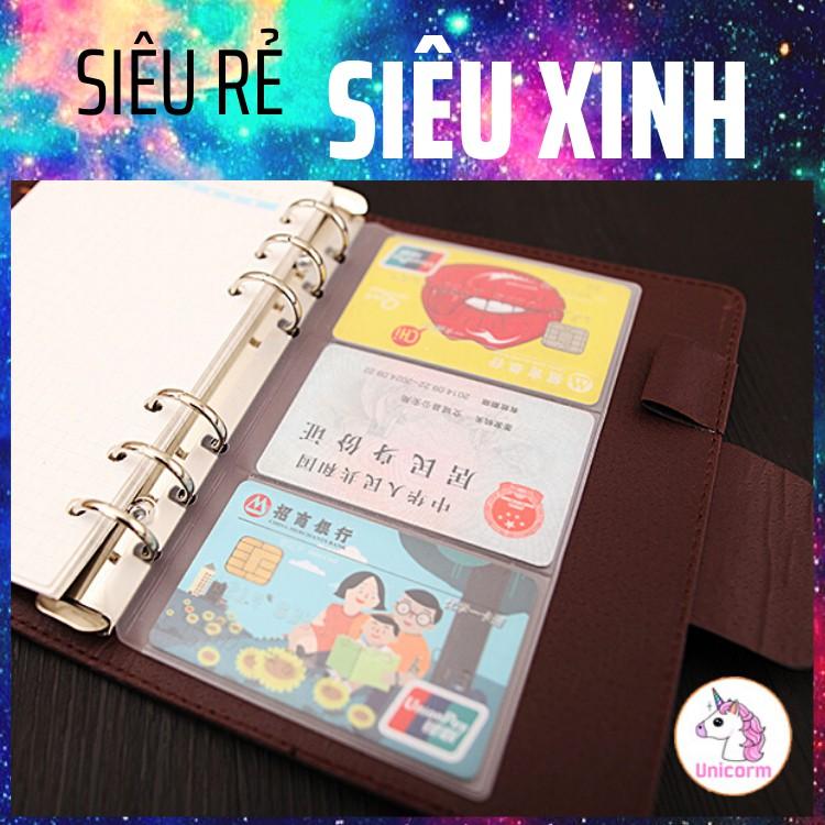 (A5 )Túi zip đựng sticker và túi đựng thẻ cho sổ Còng planner