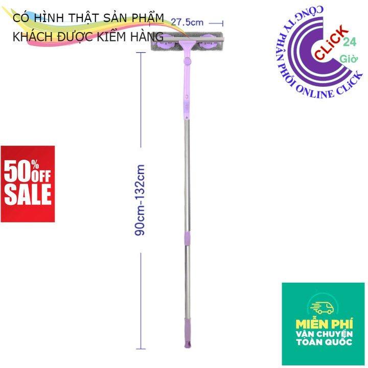 Cây Lau Kính Gạt Chùi Kính Đa Năng 2 Đầu Cán Dài Uốn Xoay Các Góc Thông Minh Chống Trơn Trượt Thanh Inox Dầy Cứng Chắc