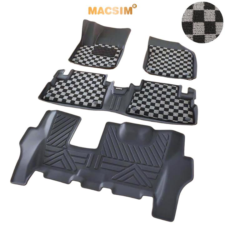 Thảm Lót Sàn 2 Lớp TPE Macsim Suzuki XL7 Chuẩn Form, Bền, Không Mùi ( dệt thô caro 2 lớp sd3 ct)