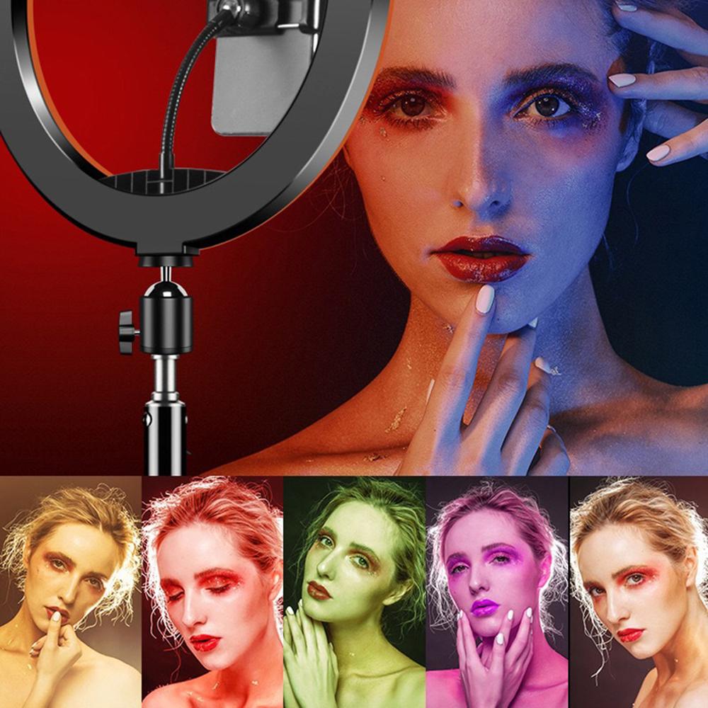 Đèn LED tự sướng vòng tròn có kẹp điện thoại