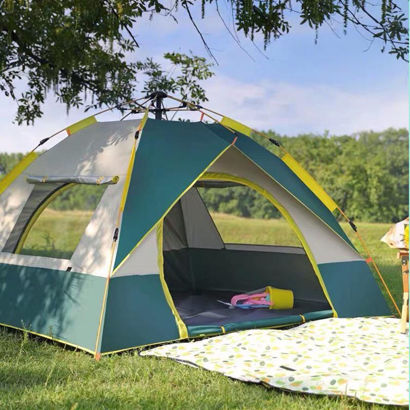 Lều cắm trại tự bung, gấp gọn. Dành cho gia đình, cặp đôi (2 - 4 người). TK-L02. Loại dày cao cấp