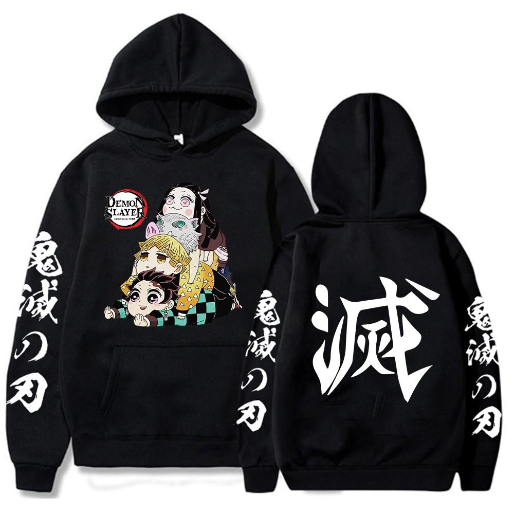 Áo Hoodie Demon Slayer Anime Áo Hoodie form rộng dài tay