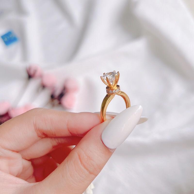 Nhẫn hột cao sang chảnh không phai màu có bảo hành