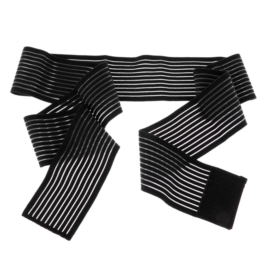 2xElastic Bandage Sport Brace Wrap Training Equipment Accessories Black 120cm