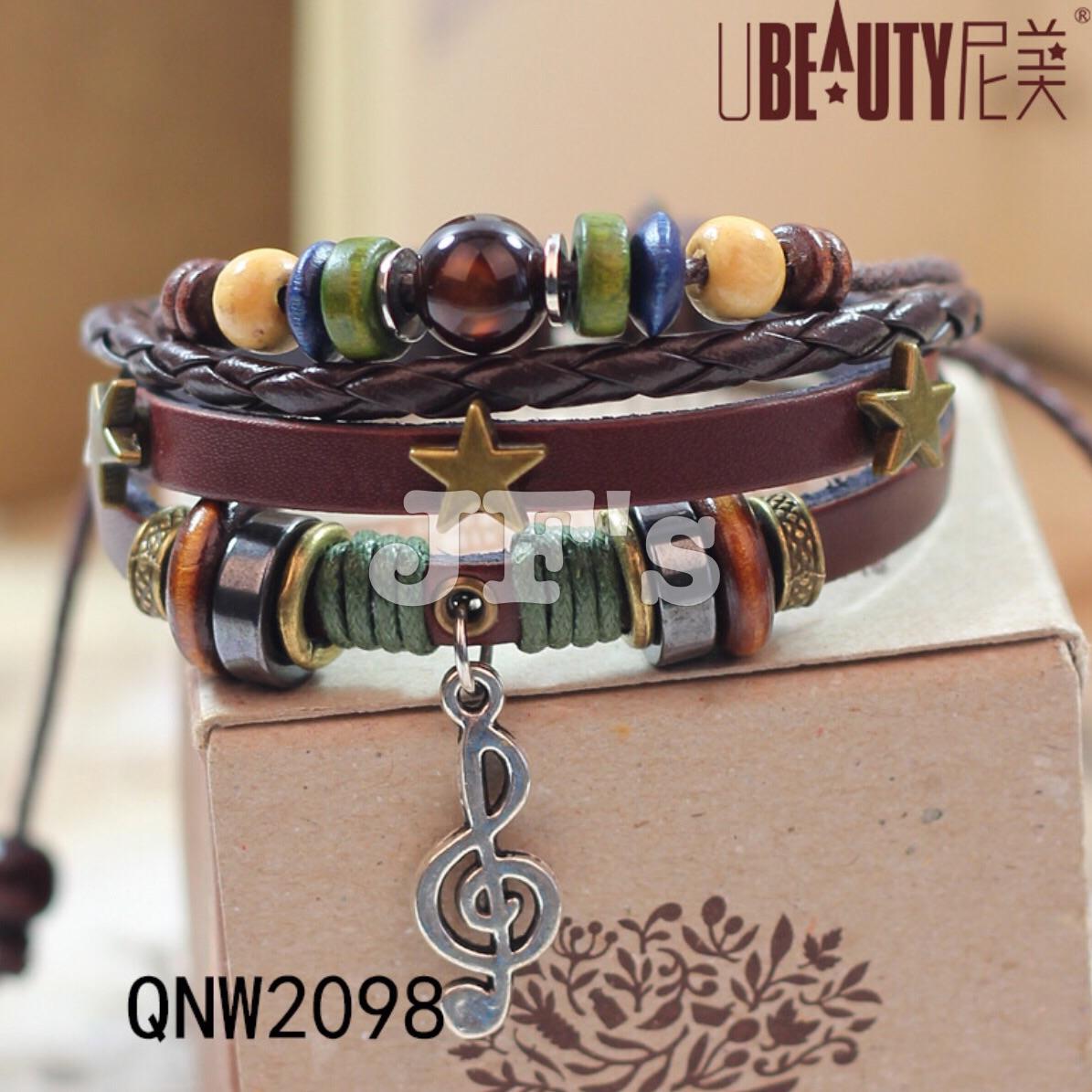 Vòng đeo tay nốt nhạc bện sao, vòng tay nam nữ phong cách bohemian