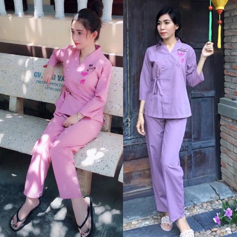 Đồ Lam Đi Chùa # Xéo Nơ Vẽ # Quần Áo Nữ #Đồ Bộ