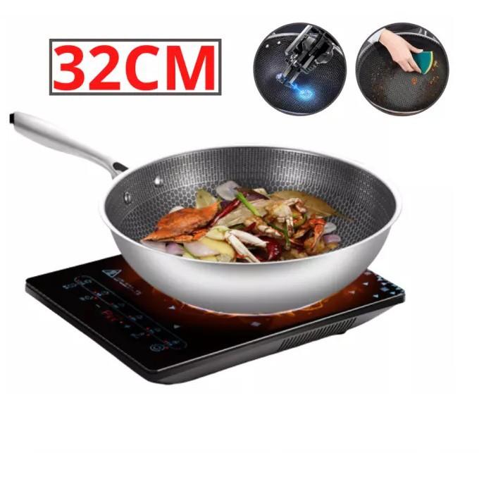 Chảo Siêu Chống Dính Sâu Lòng Vân Đá Tổ Ong, Dùng Được Cho Mọi Loại Bếp + Tặng Kèm 1 Khăn Lau Bếp