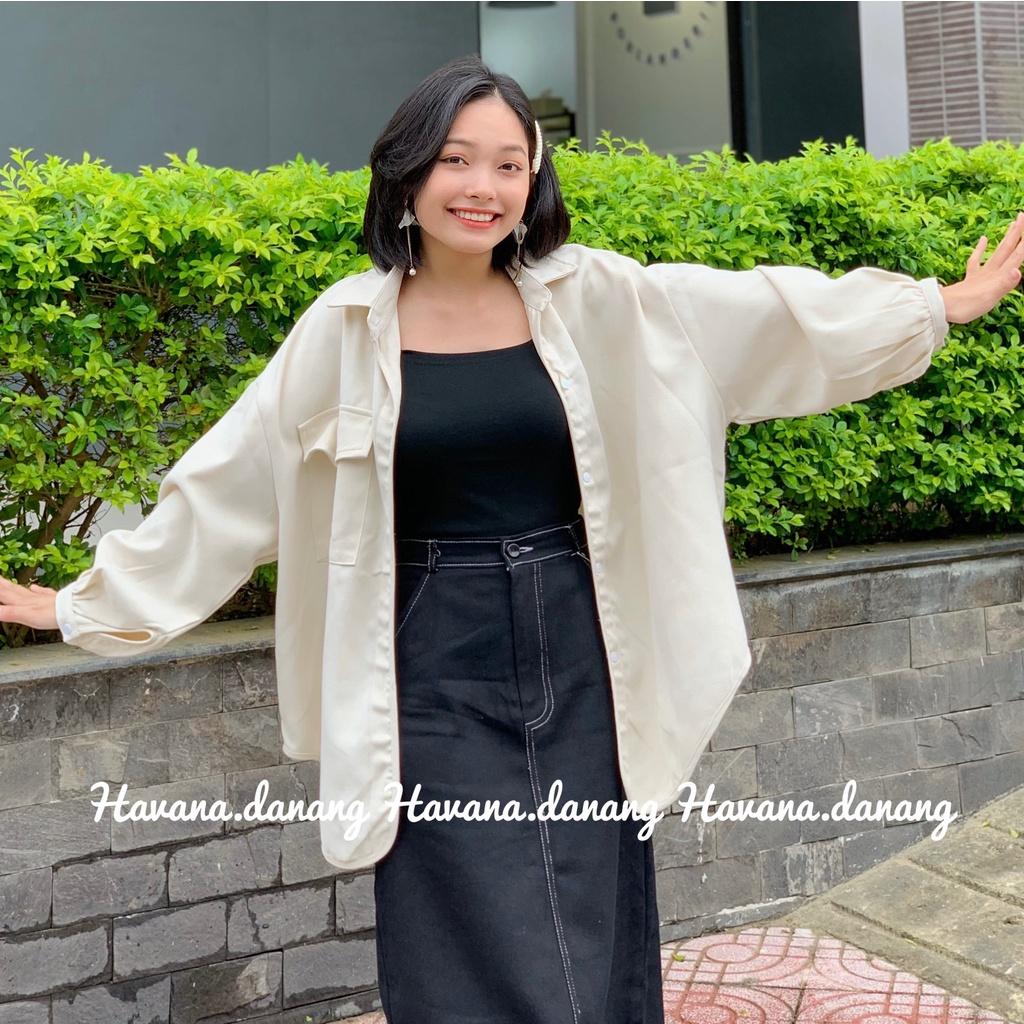 Áo sơ mi ullzang chất nhung dày dặn, áo freesize form rộng