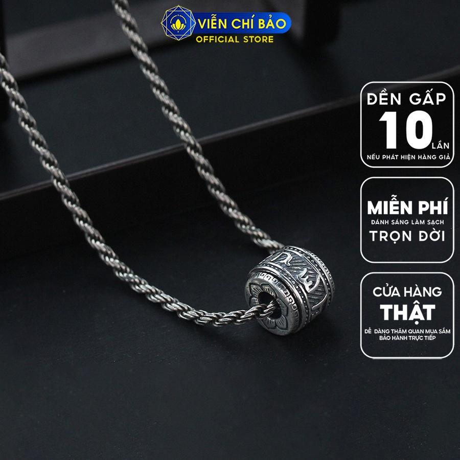 Mặt dây chuyền bạc nam, vòng cổ Lục Tự Chân Ngôn Tròn Bạc Thái chất liệu bạc Thái 925 thương hiệu Viễn Chí Bảo M100643