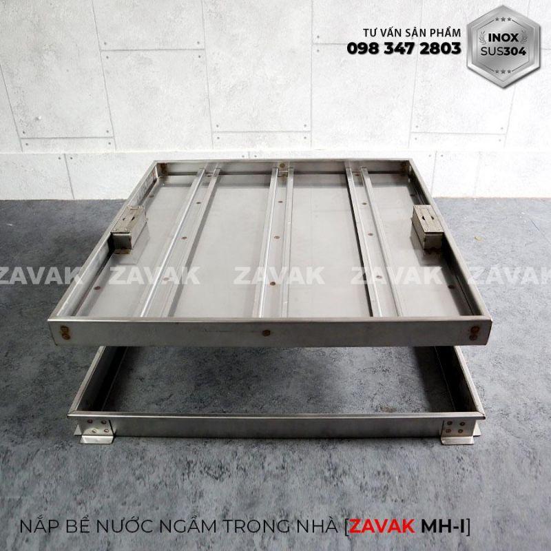 Nắp bể nước ngầm trong nhà Zavak MH-I60. chất liệu inox 304 chống gỉ, nắp lát gạch âm sàn kt 60x60cm