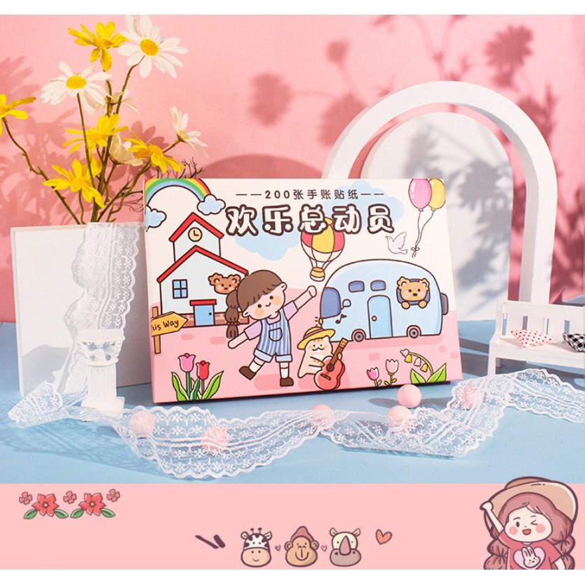 Sticker Cute Dễ Thương Anime Đáng Yêu Dán Sổ Tay Mũ Bảo Hiểm Trang Trí Bàn Học Shop Có Bán Hộp 100 Tấm