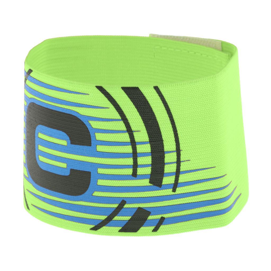 4-5pack Captain Armband Football Soccer Sports Adjustable Arm Bands Shiny Green