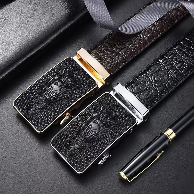 Thắt lưng dây nịt nam da bò 2 lớp dập vân cá sấu 3D Tặng Kèm Tai Nghe 70k