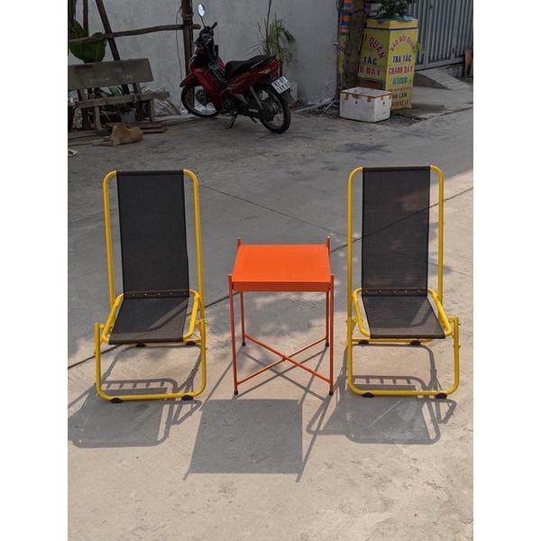 Bàn Chanh Vuông Cao 51cm cùng các Loại Ghế Xếp