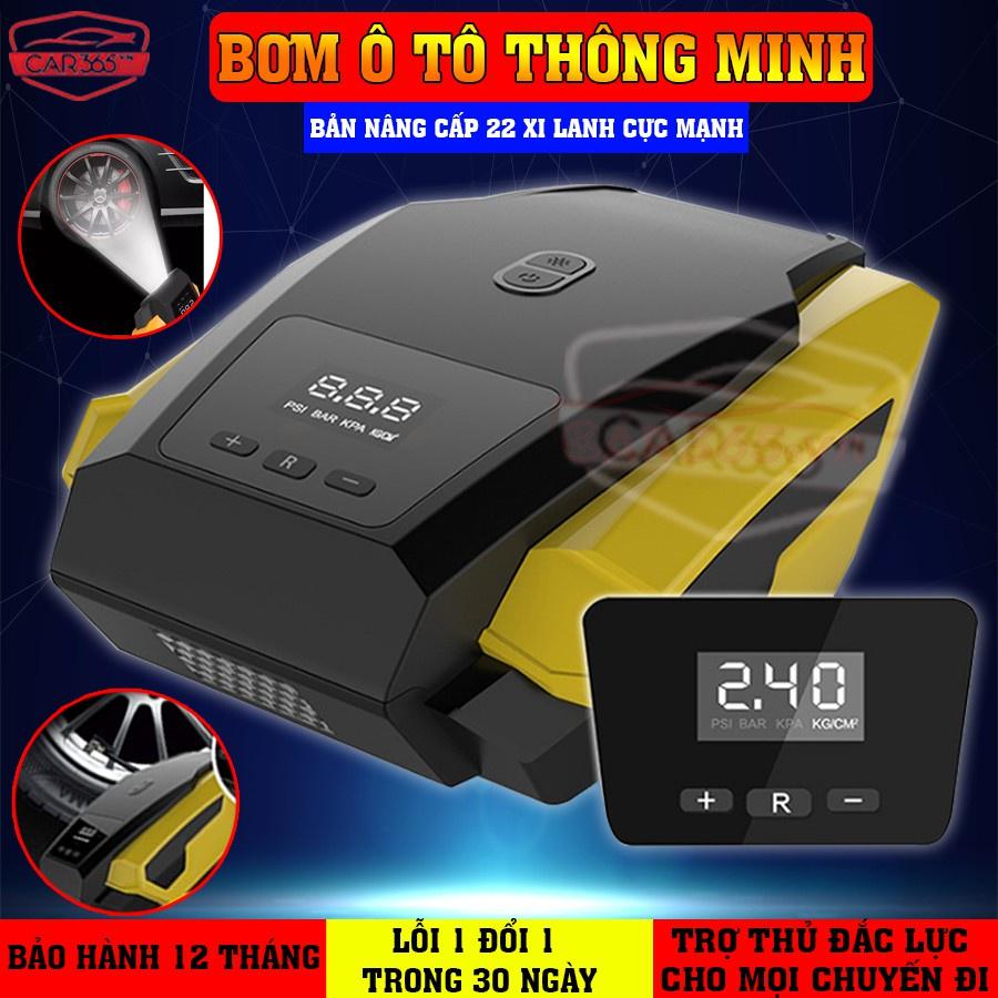 Bơm Xe Ô Tô - Bơm Lốp Ô Tô Điện Tử 1 Xi Lanh Có Đèn, Màn Hiển Thị LED, Tự Ngắt, Phù Hợp Xe 4-7, Xe Tải Loại Nhỏ 1 Tấn